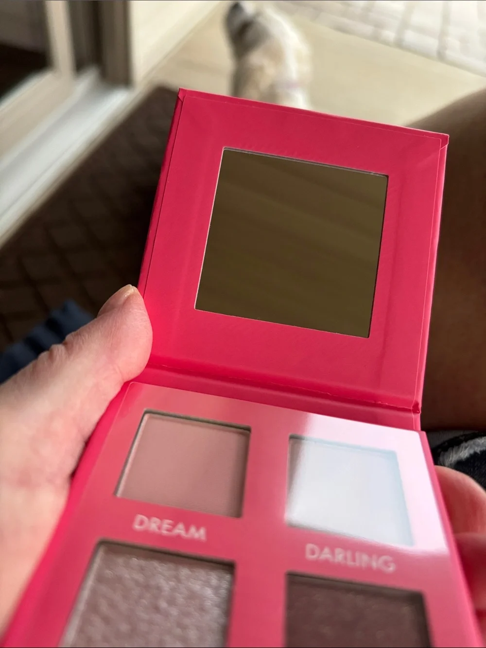Pink Four-Pan Eyeshadow Palette - Warm Neutrals & Shimmer.